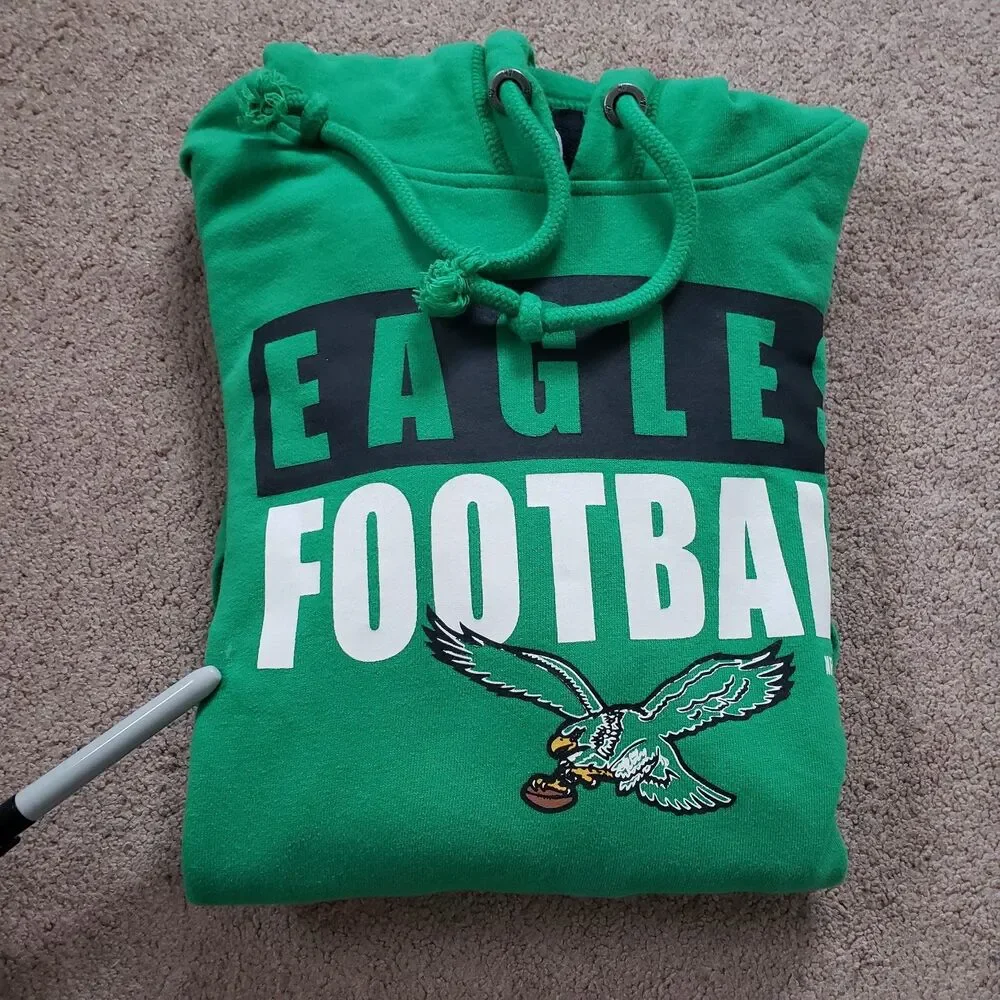 '47 Brand Philadelphia Eagles Football Size Medium Mens Kelly Green Hoodie NFL